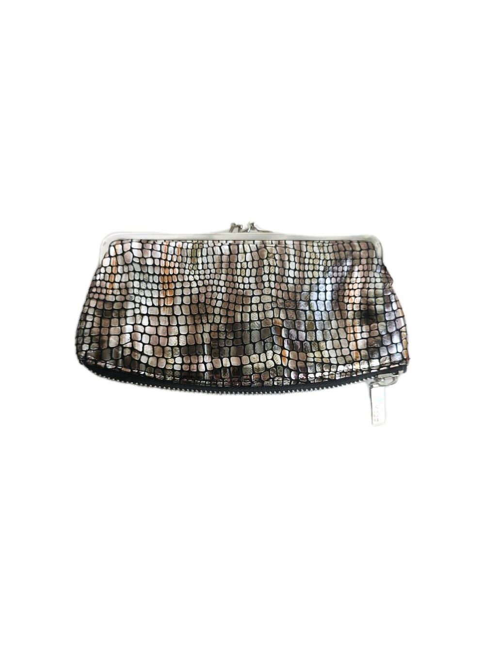 Hobo The Original Millie Bronze Metallic Embossed Leather Wallet Coin Purse